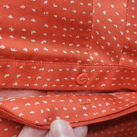 Fossil Orange and Cream Silk Shirt Dress - Picture 4 of 9